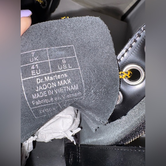 Dr. Martens Jadon Max Black Boots with Yellow Laces 9 - Picture 11 of 11